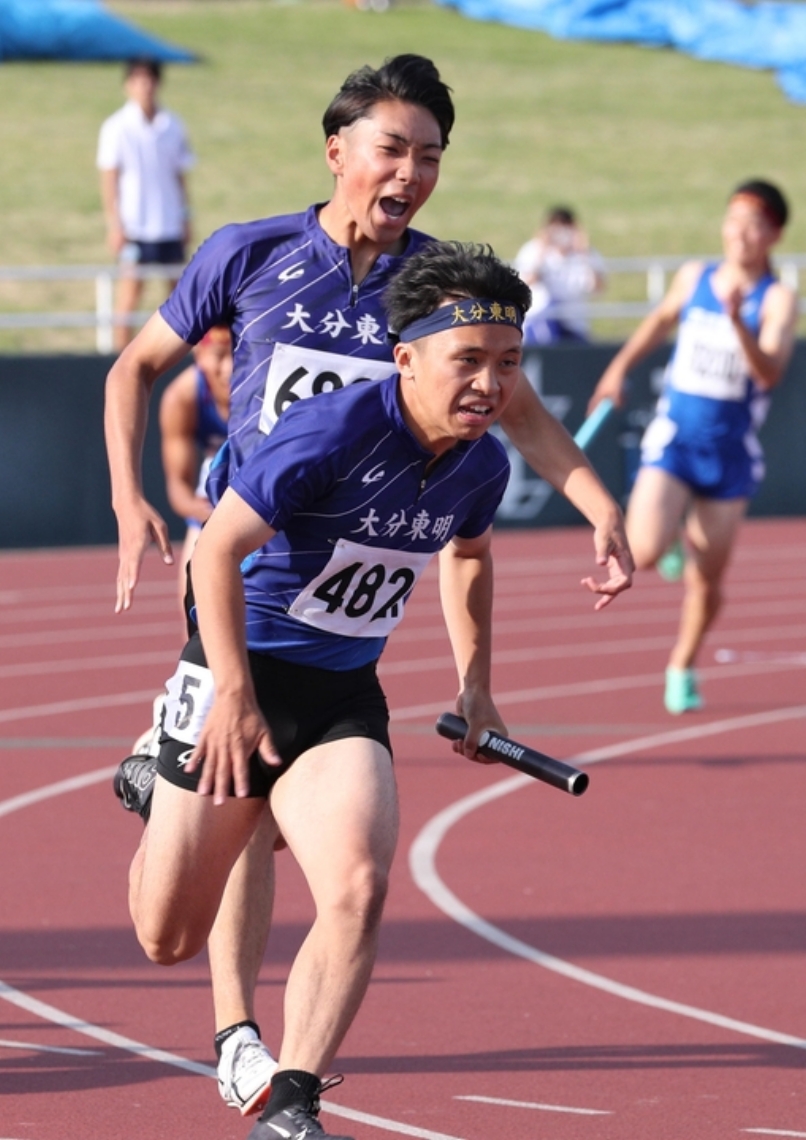 大分県高校総体】陸上（25日） 男子400メートルリレー、東明が25