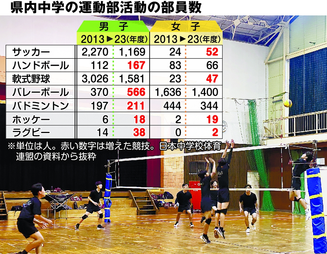 練習に励む男子バレーボール部員＝７月、別府市北石垣