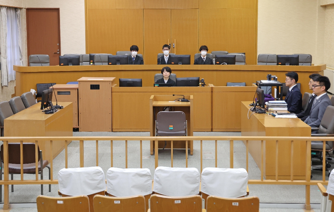 時速１９４キロ事故の論告求刑公判があった大分地裁の法廷＝１５日、大分市荷揚町