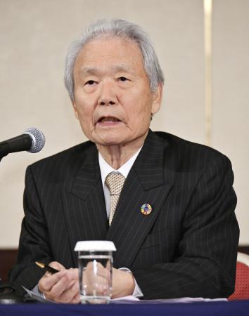 プロ野球の榊原定征コミッショナー＝２０２４年１１月、東京都内