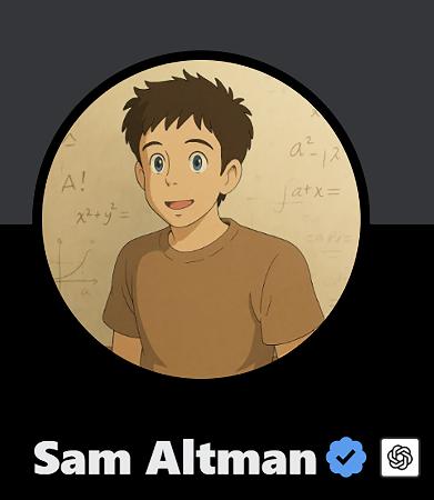 米オープンＡＩのアルトマンＣＥＯのＸ（旧ツイッター）プロフィル画像