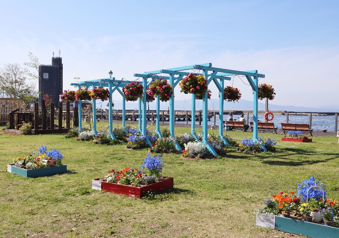 会場に展示されたガーデニング作品