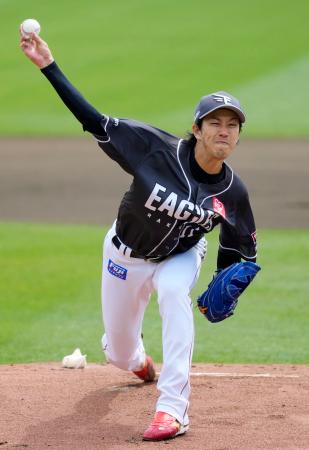 オリックス戦に先発した楽天・岸＝楽天モバイルパーク