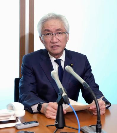 国会内で記者会見する自民党の西田昌司参院議員＝９日午後