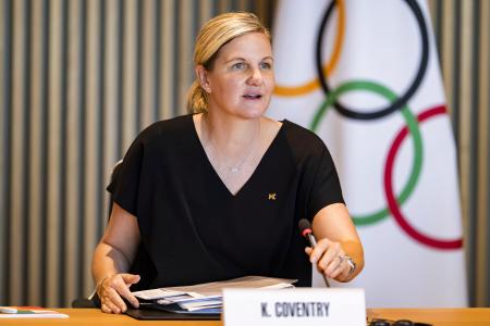 ＩＯＣ理事会に出席したコベントリー新会長＝２５日、スイス・ローザンヌ（ＡＰ＝共同）