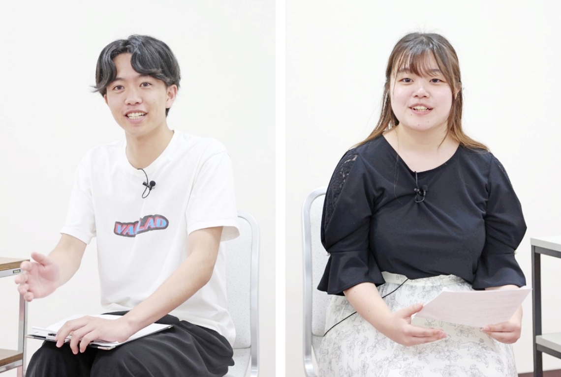 出師毅人さん（左）と中村茉優美さん