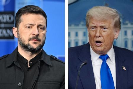 ウクライナのゼレンスキー大統領、トランプ米大統領（いずれもゲッティ＝共同）