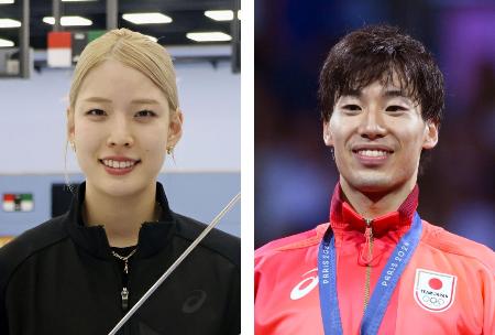 江村美咲（左）、加納虹輝