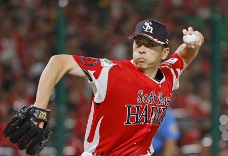 オリックス戦に先発したソフトバンク・大関＝みずほペイペイドーム