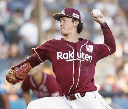 ロッテ戦に先発した楽天・古謝＝ＺＯＺＯマリン