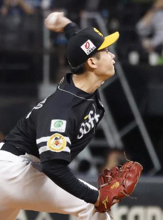 日本ハム戦に先発したソフトバンク・松本晴＝エスコンフィールド
