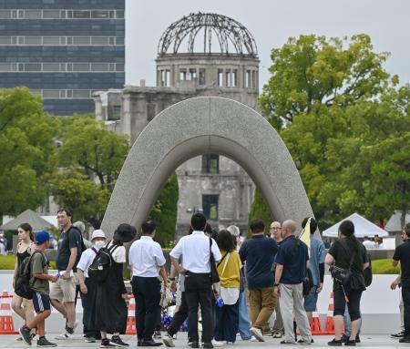 広島市中区の平和記念公園。米軍による原爆投下から６日で８０年となる＝４日午後