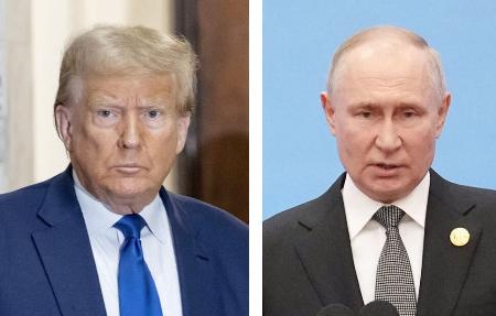トランプ米大統領（ゲッティ＝共同）、ロシアのプーチン大統領