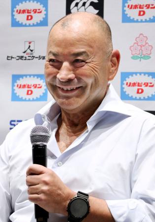 記者会見するエディー・ジョーンズＨＣ＝７日、東京都内