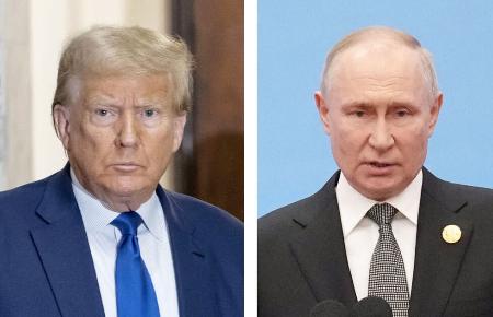 トランプ米大統領（ゲッティ＝共同）、ロシアのプーチン大統領