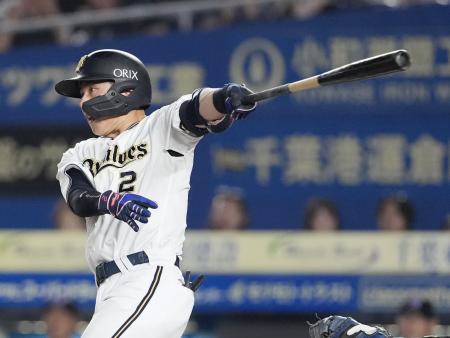 ８回オリックス２死三塁、若月が左前に決勝打を放つ＝ＺＯＺＯマリン