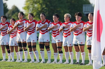 イタリアと対戦したラグビー女子日本代表＝カルビザーノ（日本ラグビー協会提供・共同）