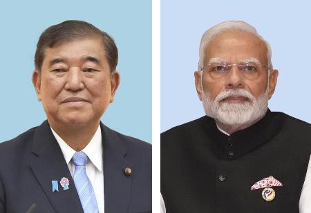 石破茂首相、インドのモディ首相
