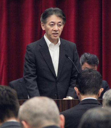 警視庁本部で開かれた警備会議で訓示する迫田裕治警視総監＝１９日午後