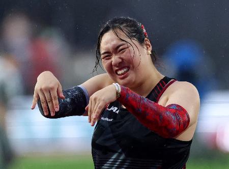 陸上のダイヤモンドリーグ女子やり投げで、最下位の１０位に終わった北口榛花＝２０日、ローザンヌ（ロイター＝共同）