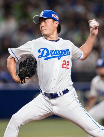 ヤクルト戦に先発した中日・大野＝バンテリンドーム