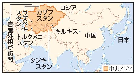 カザフスタン、キルギス、タジキスタン、ウズベキスタン、トルクメニスタン
