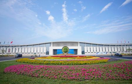 上海協力機構首脳会議の会場＝３１日、中国天津市（共同）