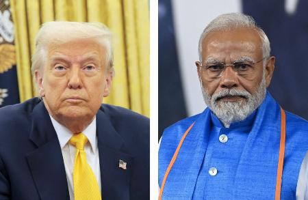 トランプ米大統領、インドのモディ首相（いずれもゲッティ＝共同）