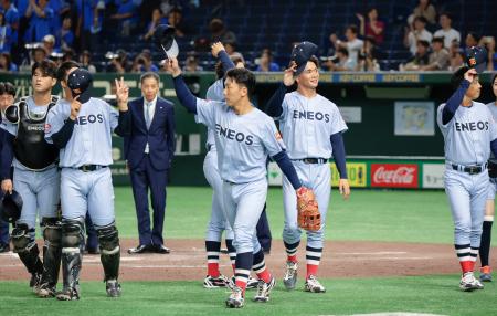 ＪＲ西日本に勝利したＥＮＥＯＳナイン＝東京ドーム