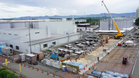 タンクの解体作業が完了した「Ｊ９エリア」＝３日午前、福島第１原発（東京電力提供）