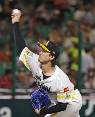 オリックス戦に先発したソフトバンク・上沢＝みずほペイペイドーム