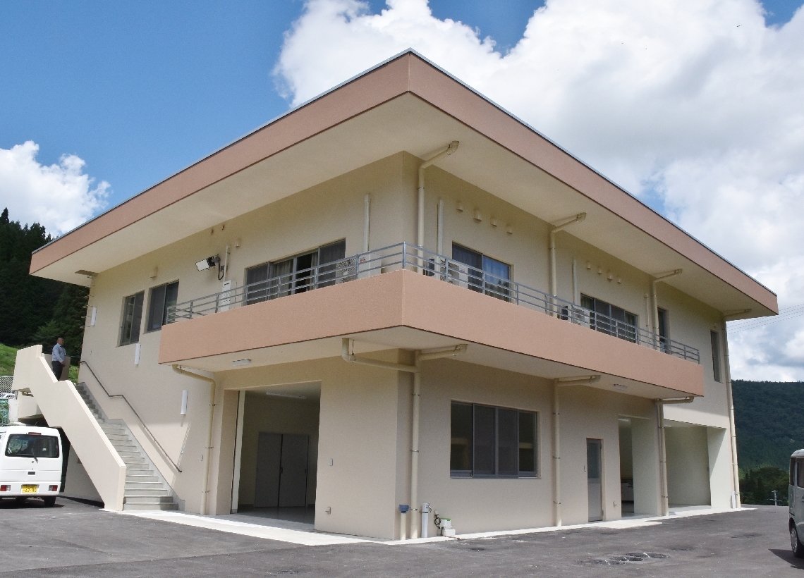 完成した湯平地域緊急避難所＝由布市湯布院町湯平