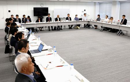 「日本版ＤＢＳ」の運用指針の策定に向けた中間取りまとめ案を示したこども家庭庁の有識者検討会＝１２日午後、こども家庭庁