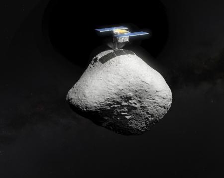 はやぶさ２と小惑星「１９９８ＫＹ２６」の想像図（欧州南天天文台提供）