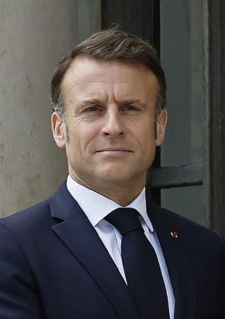 フランスのマクロン大統領（ゲッティ＝共同）
