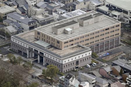 京都地裁（共同通信社ヘリから）