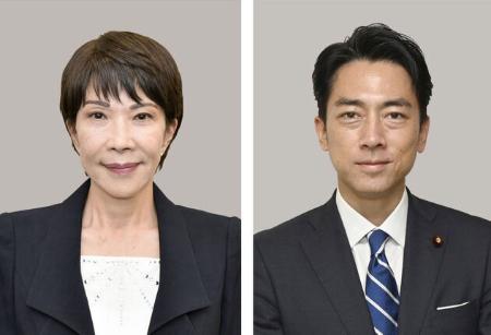 高市早苗氏（左）、小泉進次郎氏
