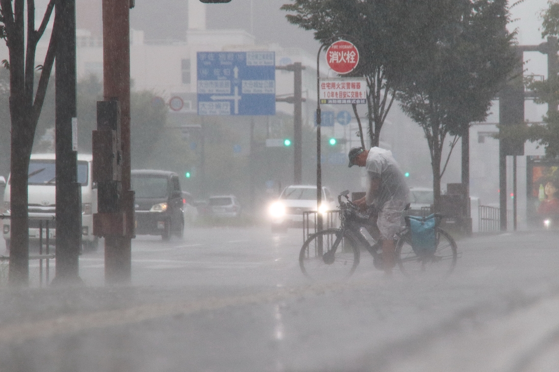 近年は局地的豪雨が増えている＝大分市城崎町