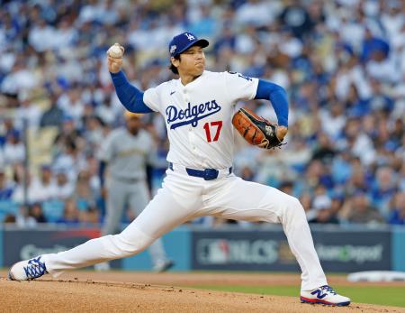 ブルワーズ戦に先発したドジャース・大谷＝ロサンゼルス（共同）