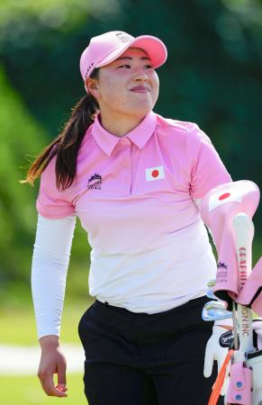 米女子ゴルフの国・地域別対抗戦に向け、調整する竹田麗央＝韓国・高陽市（共同）