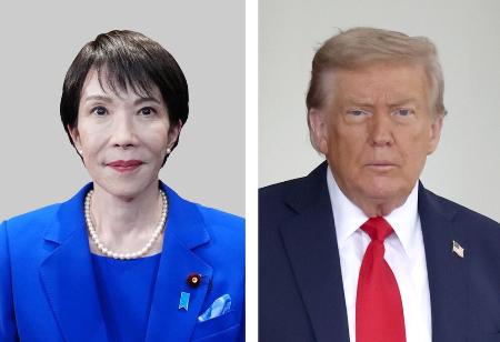 高市早苗首相、トランプ米大統領（ゲッティ＝共同）