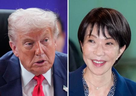 高市首相（右）とトランプ米大統領（左はＡＰ）