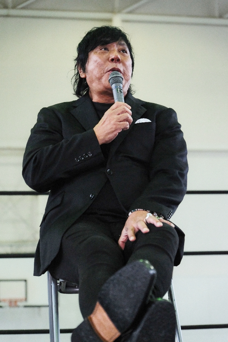 古希電流爆破デスマッチをやりたいと宣言した大仁田厚さん＝２５日、豊後高田市・ＦＴＯ提供