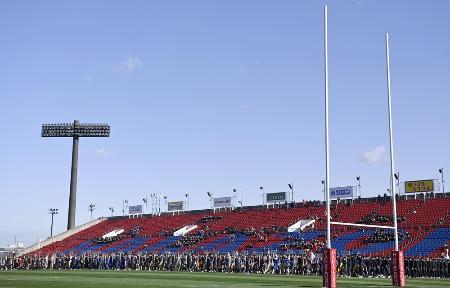 昨年１２月、大阪府東大阪市の花園ラグビー場で行われた第１０４回全国高校ラグビー大会の開会式