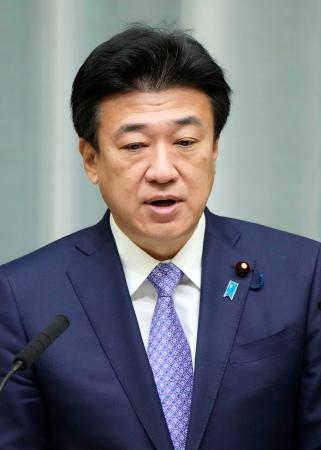 記者会見する木原官房長官＝３０日午前、首相官邸