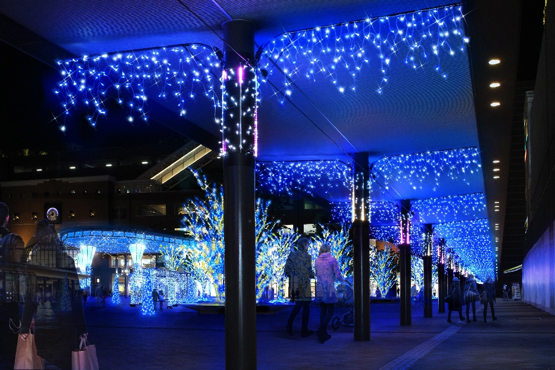 大分市の中心部を彩るイルミネーションの点灯イメージ（ＪＲ大分シティ提供）