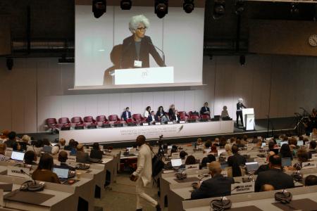 ３日、スイス・ジュネーブで開幕した「水銀に関する水俣条約」の第６回締約国会議（共同）