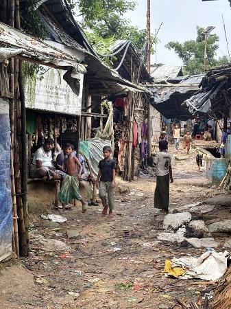ロヒンギャ難民キャンプ＝８月、バングラデシュ・コックスバザール