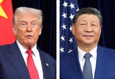 トランプ米大統領、中国の習近平国家主席（いずれもＡＰ＝共同）