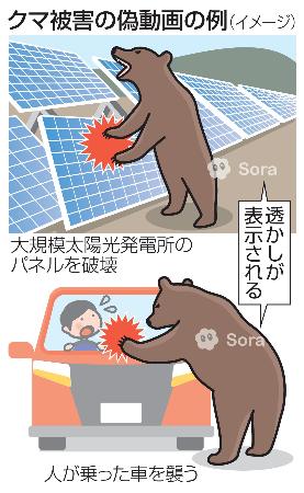 クマ被害の偽動画の例
